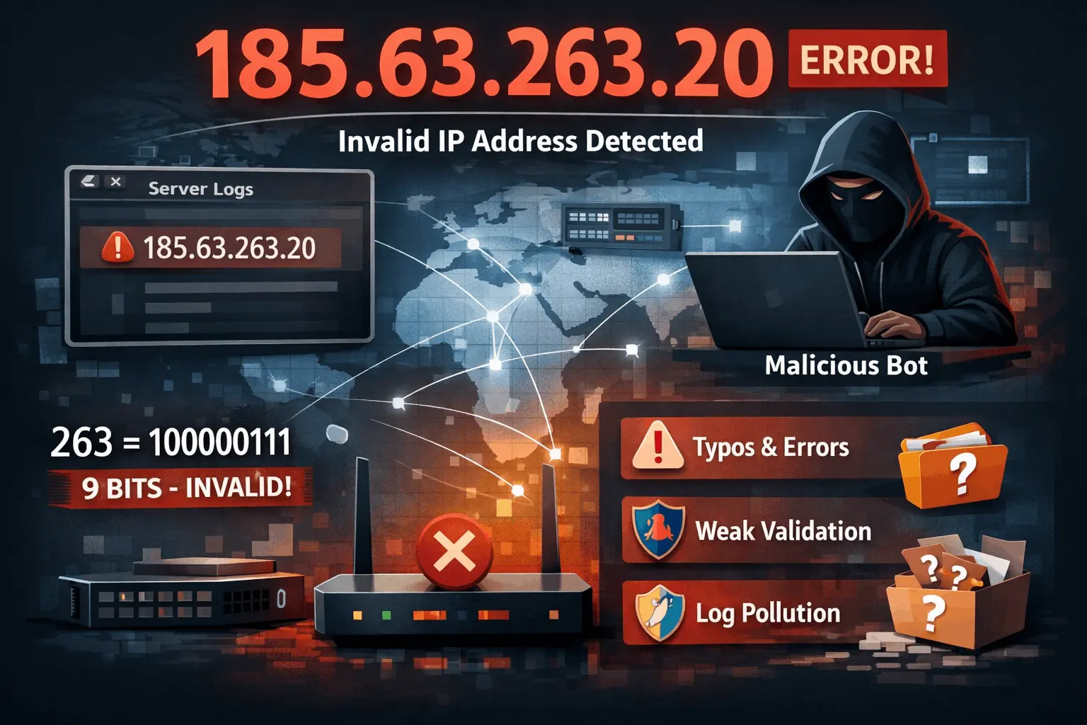 185.63.263.20 invalid IP address showing server error and security warning